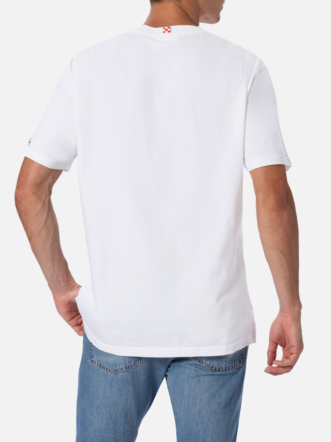 Mc2 Saint Barth T-shirt da uomo in cotone Austin con stampa orologio e ricamo Offerta Pasqua
