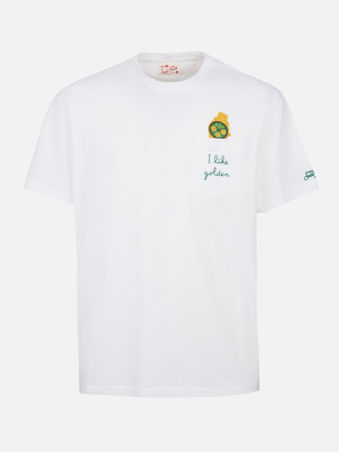 Mc2 Saint Barth T-shirt da uomo in cotone Austin con stampa orologio e ricamo Offerta Pasqua