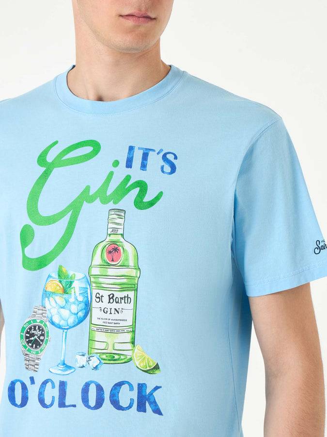 Mc2 Saint Barth T-shirt da uomo in cotone con stampa It's Gin o'clock Offerta San Valentino
