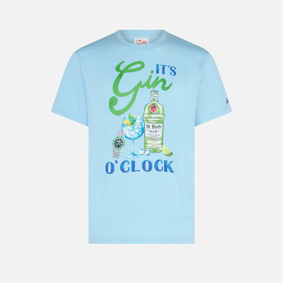Mc2 Saint Barth T-shirt da uomo in cotone con stampa It's Gin o'clock Offerta San Valentino