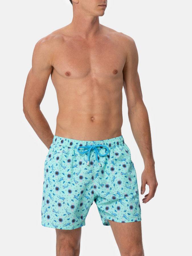 Mc2 Saint Barth Costume da bagno da uomo in tessuto leggero Lighting Micro Fantasy con stampa orologi Offerta Anniversario