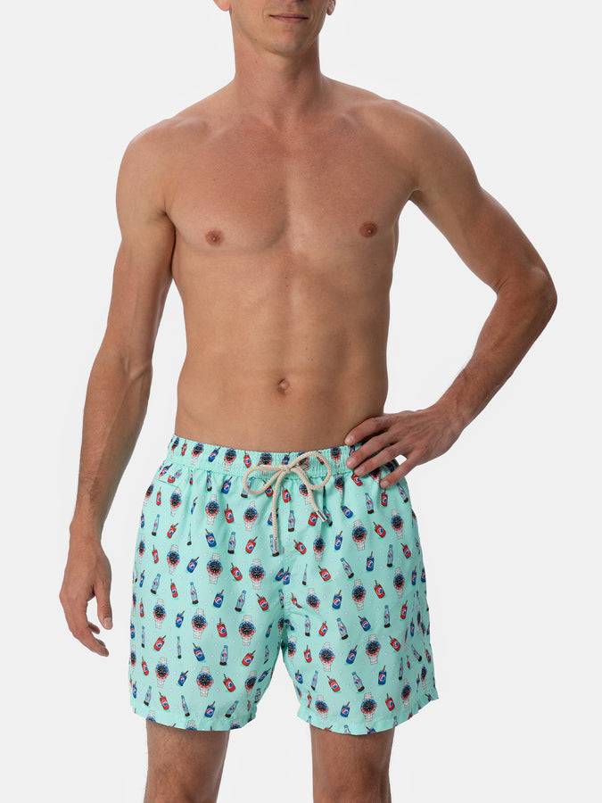 Mc2 Saint Barth Costume da bagno uomo in tessuto leggero Lighting Micro Fantasy con stampa orologi e bevande Vendita calda