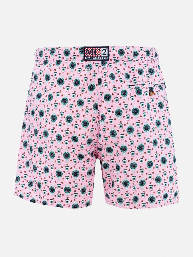 Mc2 Saint Barth Man lightweight fabric swim-shorts Lighting Micro Fantasy with watches print Offerta temporanea
