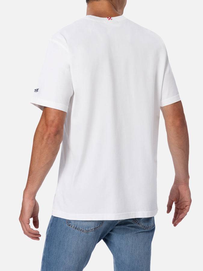 Mc2 Saint Barth T-shirt uomo in cotone con stampa piazzata It's Gin o'clock Offerte esclusive
