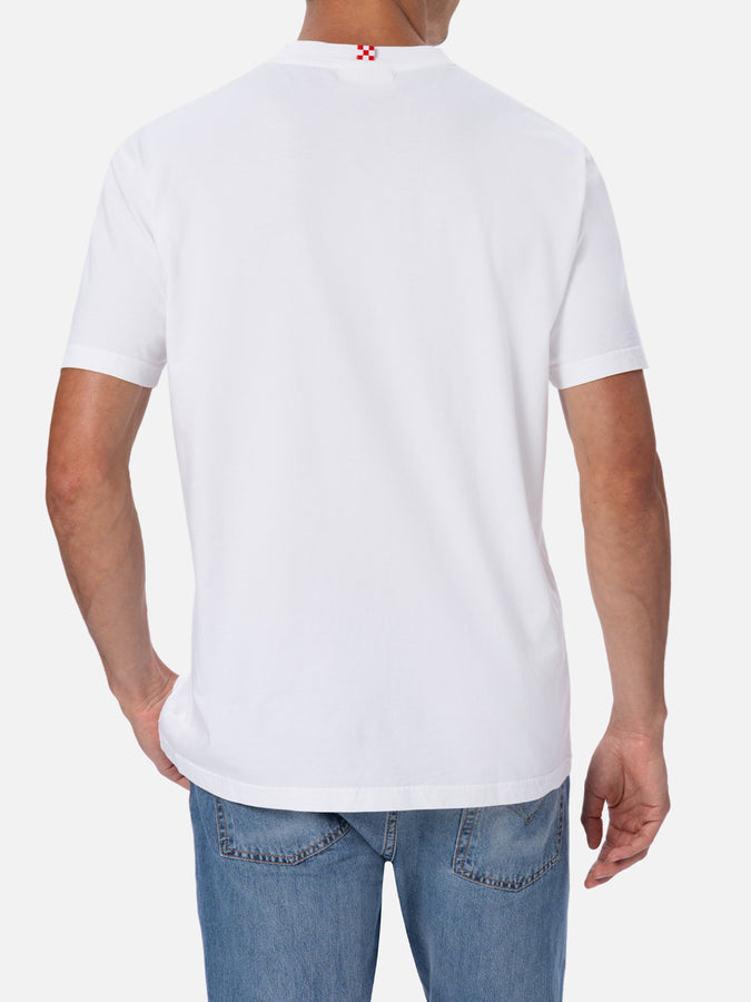 Mc2 Saint Barth T-shirt da uomo in cotone Austin con stampa orologio e ricamo Grandi sconti