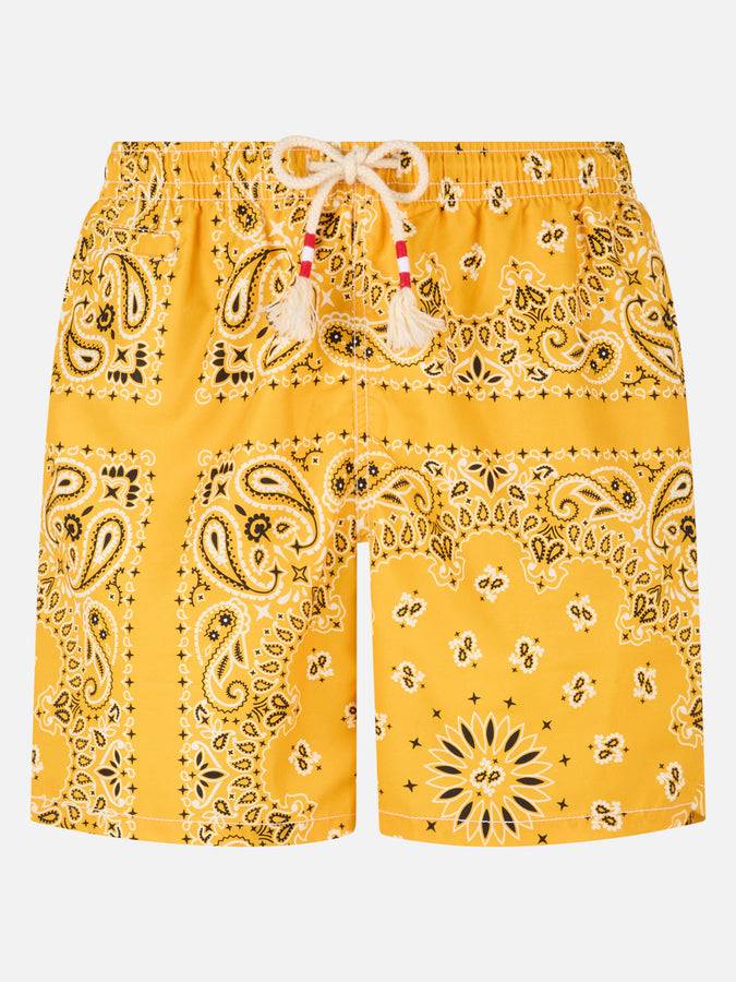 Mc2 Saint Barth Costume da bagno da uomo con stampa bandana ocra Bestseller