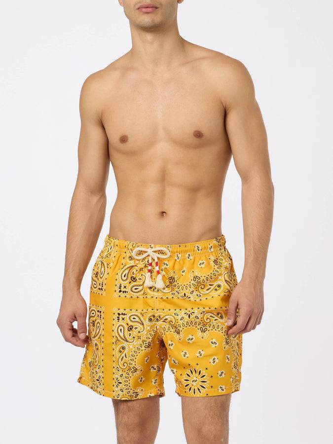 Mc2 Saint Barth Costume da bagno da uomo con stampa bandana ocra Bestseller