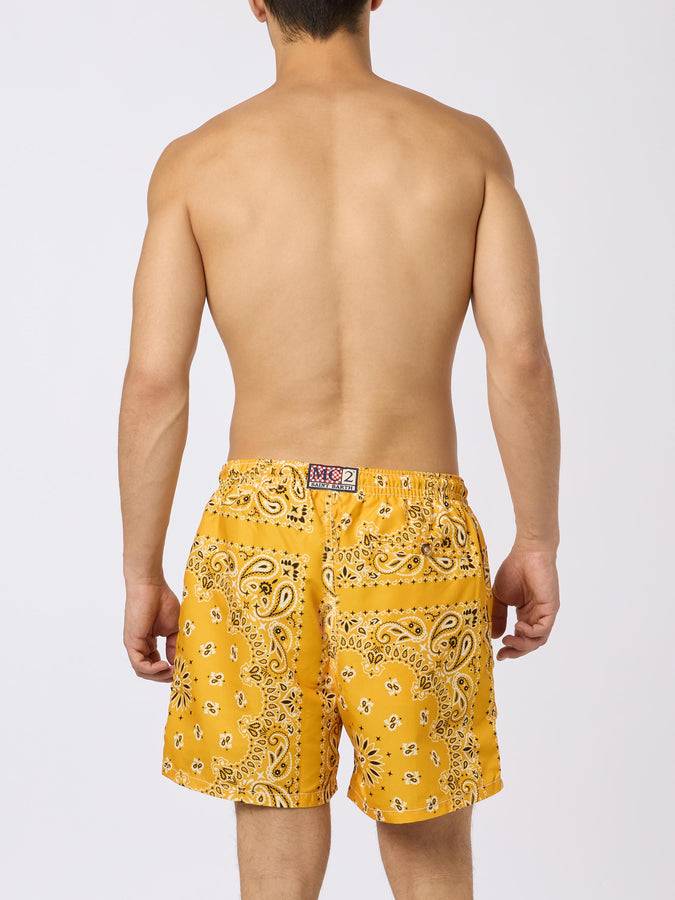 Mc2 Saint Barth Costume da bagno da uomo con stampa bandana ocra Bestseller