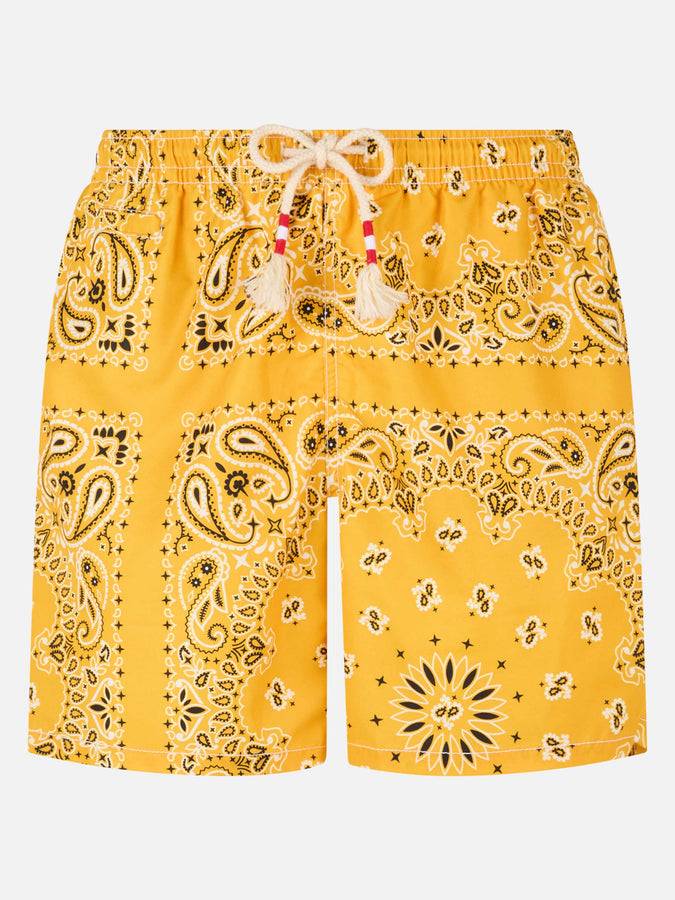 Mc2 Saint Barth Costume da bagno da uomo con stampa bandana ocra Bestseller
