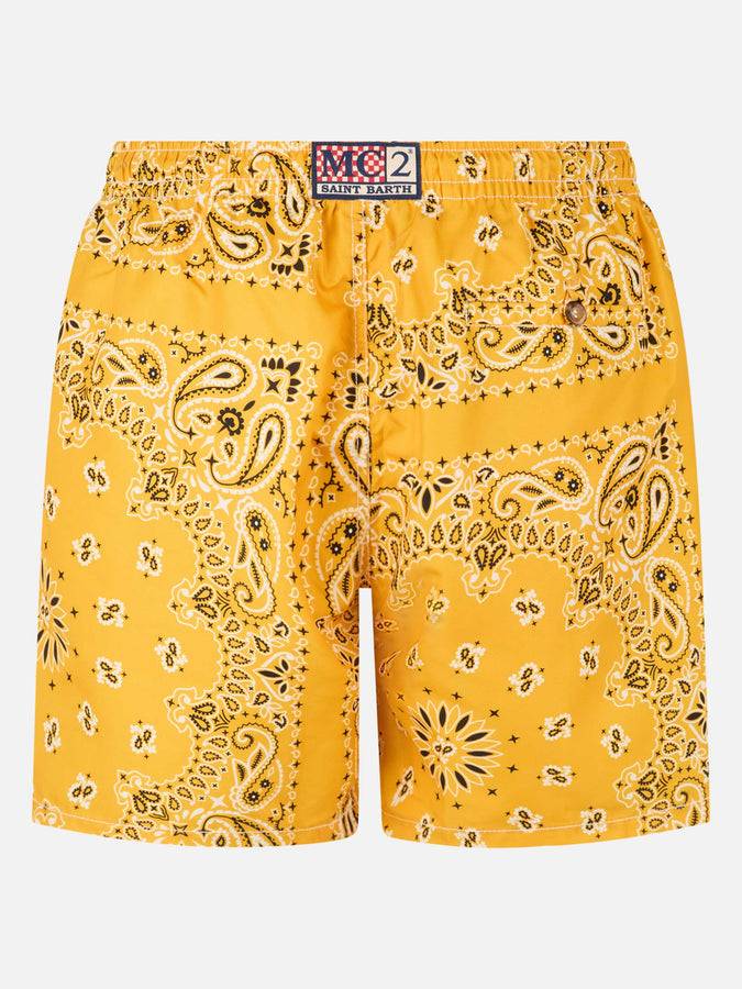Mc2 Saint Barth Costume da bagno da uomo con stampa bandana ocra Bestseller