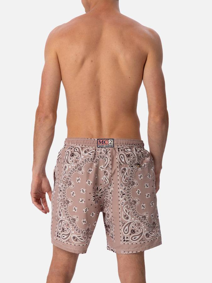 Mc2 Saint Barth Costume da bagno da uomo di media lunghezza bandana beige Caprese Comprane uno, ottenene uno gratis