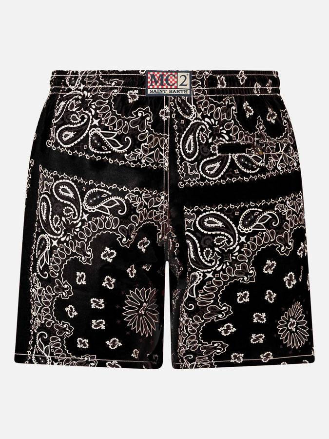 Mc2 Saint Barth Costume da bagno uomo con stampa bandana nera Offerte speciali