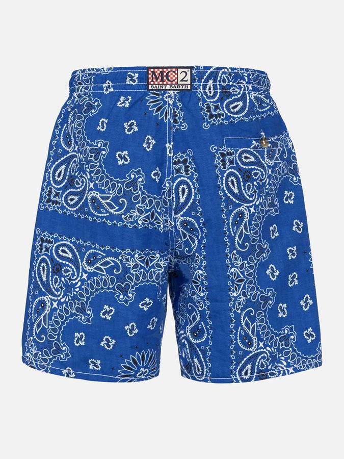 Mc2 Saint Barth Costume da bagno da uomo con stampa bandana blu Sconti VIP