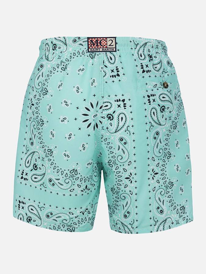 Mc2 Saint Barth Costume da bagno da uomo di media lunghezza bandana verde acqua Caprese Prezzo basso