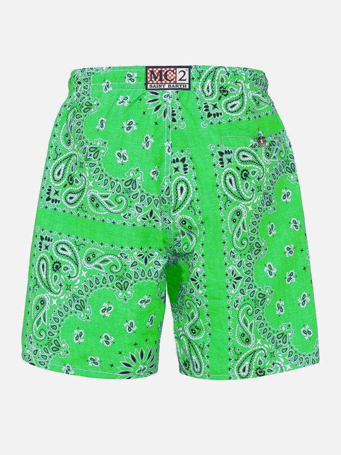 Mc2 Saint Barth Costume da bagno da uomo con stampa bandana verde Super Saving Price