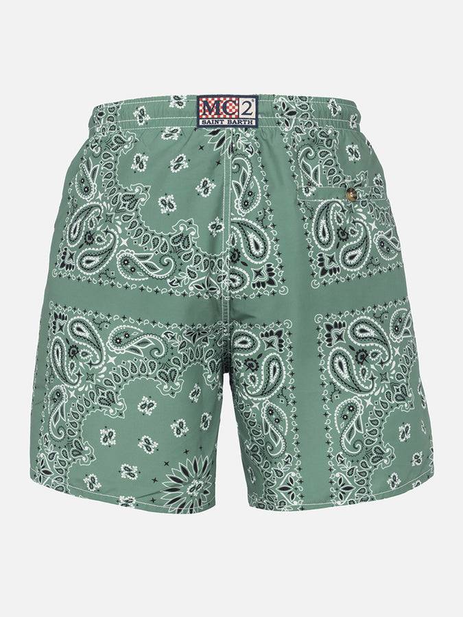 Mc2 Saint Barth Costume da bagno da uomo di media lunghezza bandana verde militare Caprese Ritorno libero