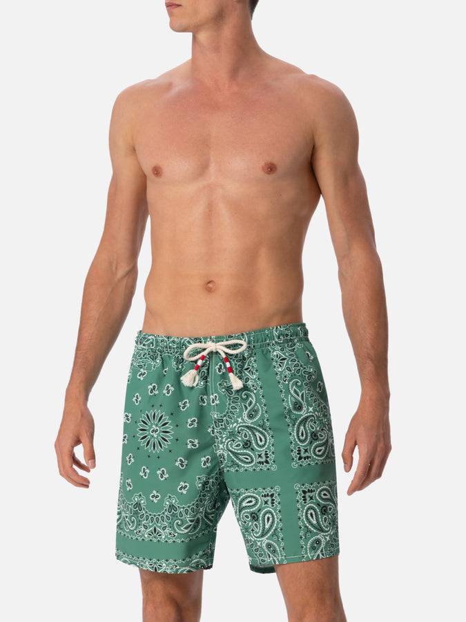 Mc2 Saint Barth Costume da bagno da uomo di media lunghezza bandana verde militare Caprese Ritorno libero