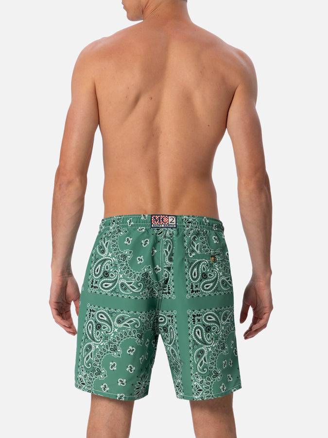 Mc2 Saint Barth Costume da bagno da uomo di media lunghezza bandana verde militare Caprese Ritorno libero