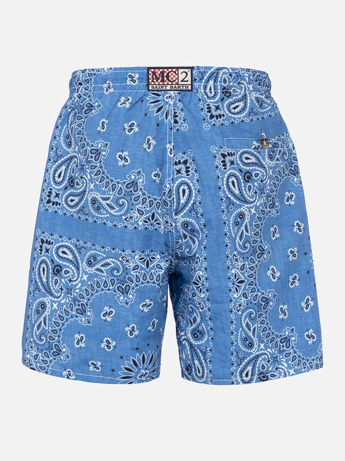 Mc2 Saint Barth Costume da bagno da uomo di media lunghezza bandana in denim Caprese Rilascio limitato