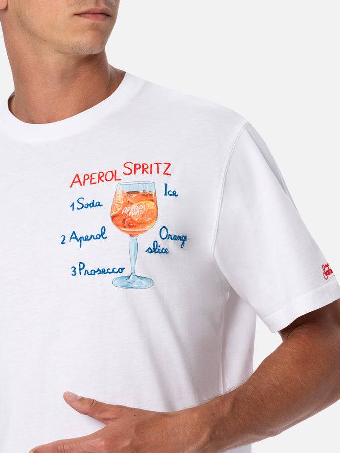 Mc2 Saint Barth T-shirt da uomo in cotone con stampa e ricamo Aperol spritz | EDIZIONE SPECIALE APEROL Fino al 50% di sconto