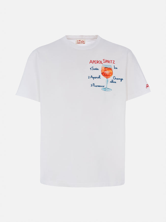 Mc2 Saint Barth T-shirt da uomo in cotone con stampa e ricamo Aperol spritz | EDIZIONE SPECIALE APEROL Fino al 50% di sconto