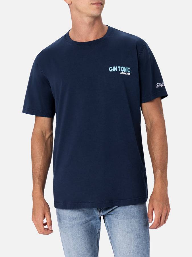 Mc2 Saint Barth T-shirt uomo in cotone con stampa piazzata Gin Tonic Addicted Discount Store per i nuovi prodotti