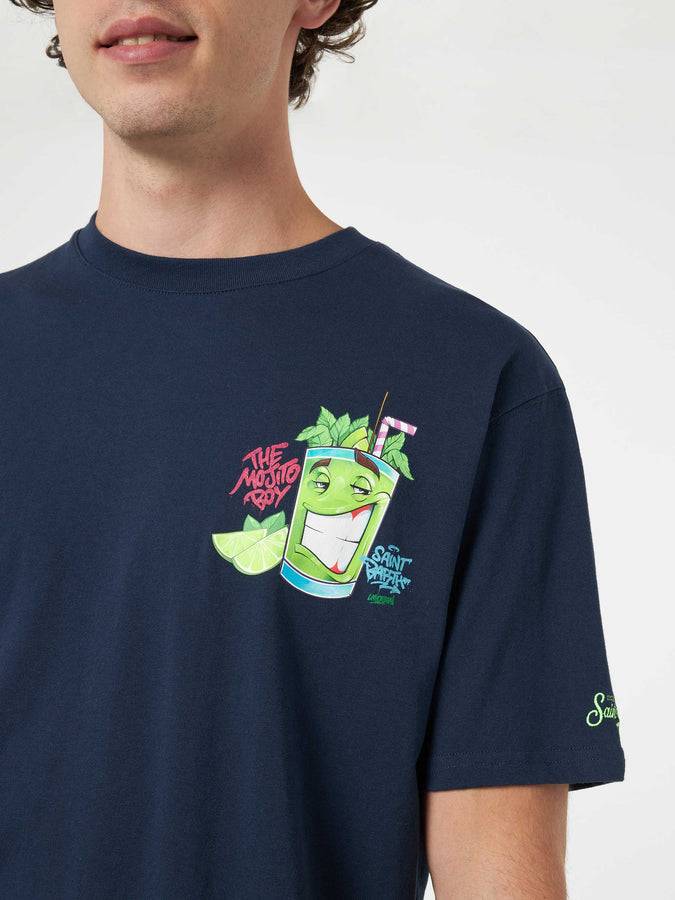 Mc2 Saint Barth T-shirt da uomo in cotone con stampa piazzata Cryptopuppets Mojito davanti e dietro | EDIZIONE SPECIALE CRYPTOPUPPETS Super sconto