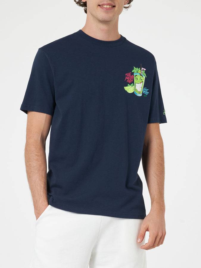 Mc2 Saint Barth T-shirt da uomo in cotone con stampa piazzata Cryptopuppets Mojito davanti e dietro | EDIZIONE SPECIALE CRYPTOPUPPETS Super sconto