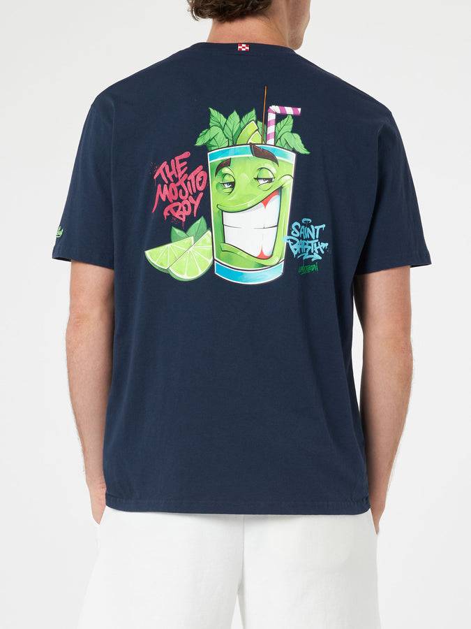 Mc2 Saint Barth T-shirt da uomo in cotone con stampa piazzata Cryptopuppets Mojito davanti e dietro | EDIZIONE SPECIALE CRYPTOPUPPETS Super sconto
