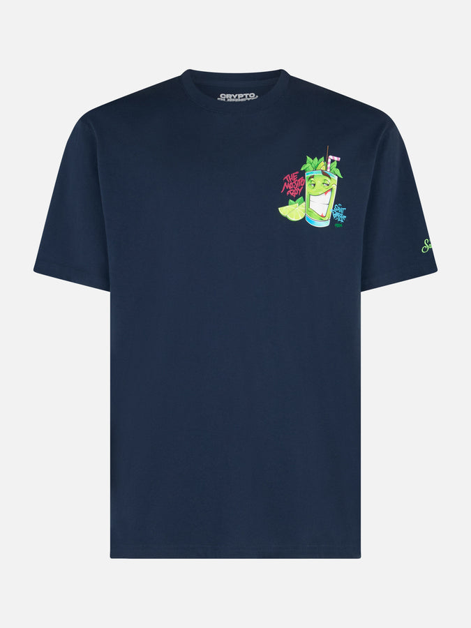 Mc2 Saint Barth T-shirt da uomo in cotone con stampa piazzata Cryptopuppets Mojito davanti e dietro | EDIZIONE SPECIALE CRYPTOPUPPETS Super sconto