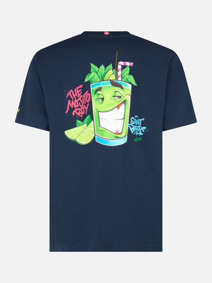 Mc2 Saint Barth T-shirt da uomo in cotone con stampa piazzata Cryptopuppets Mojito davanti e dietro | EDIZIONE SPECIALE CRYPTOPUPPETS Super sconto