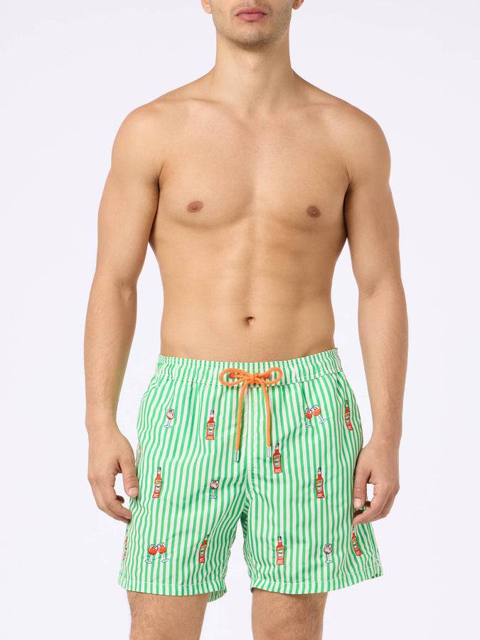 Mc2 Saint Barth Costume uomo Gustavia lunghezza media rigato con ricamo Aperol Spritz | EDIZIONE SPECIALE APEROL Black Friday Prezzi