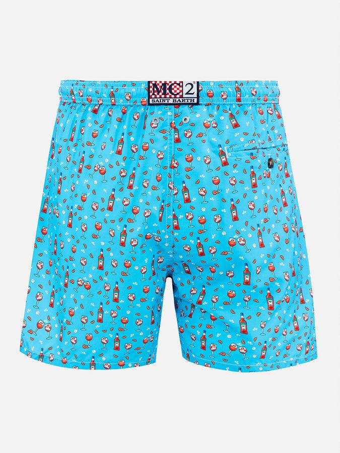 Mc2 Saint Barth Costume da bagno da uomo in tessuto leggero Lighting Micro Fantasy con stampa Aperol Spritz | EDIZIONE SPECIALE APEROL Duty-free