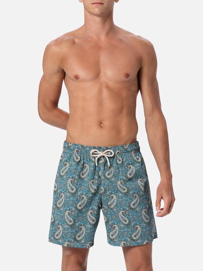 Mc2 Saint Barth Costume da bagno da uomo Gustavia di lunghezza media con stampa cashmere 2025