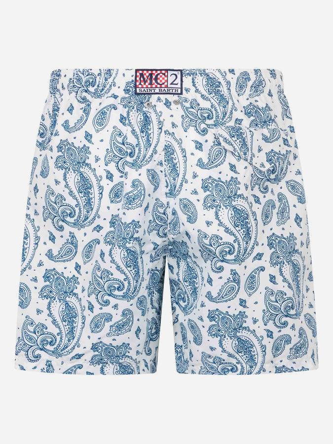 Mc2 Saint Barth Costume uomo in tessuto leggero Lighting con stampa paisley Nuovo