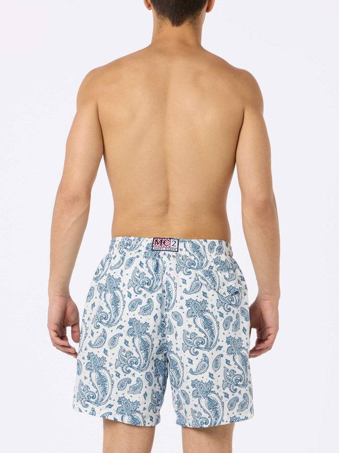 Mc2 Saint Barth Costume uomo in tessuto leggero Lighting con stampa paisley Nuovo