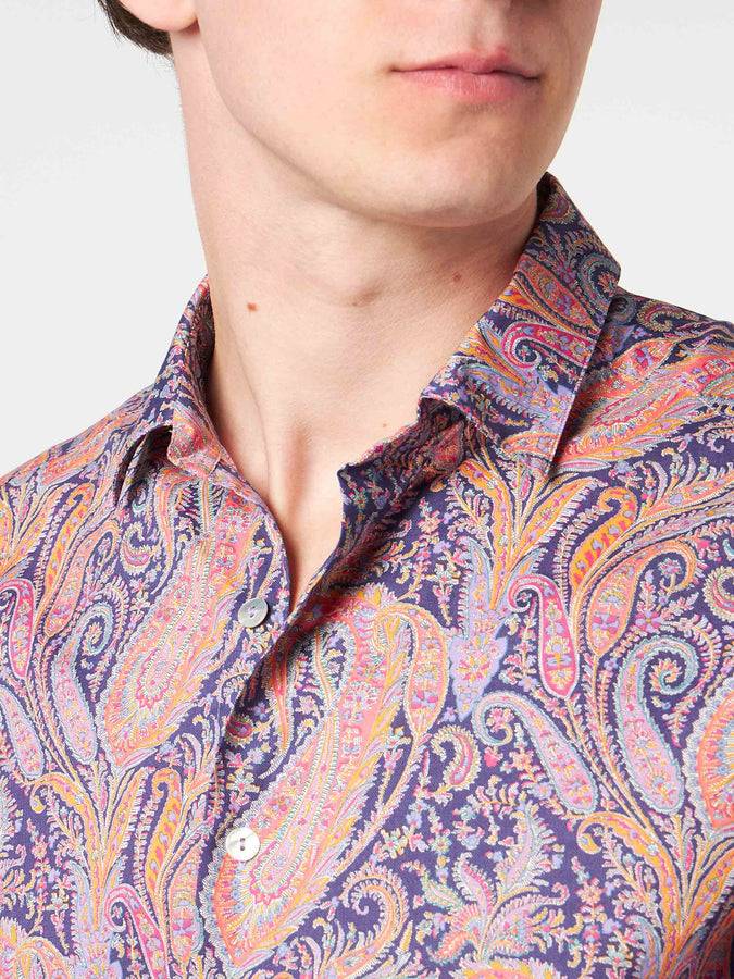 Mc2 Saint Barth Camicia da uomo Sikelia in mussola di cotone con stampa paisley | EDIZIONE SPECIALE LIBERTY Qualità