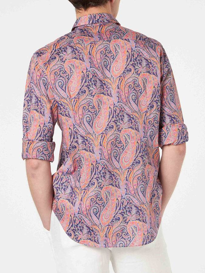 Mc2 Saint Barth Camicia da uomo Sikelia in mussola di cotone con stampa paisley | EDIZIONE SPECIALE LIBERTY Qualità