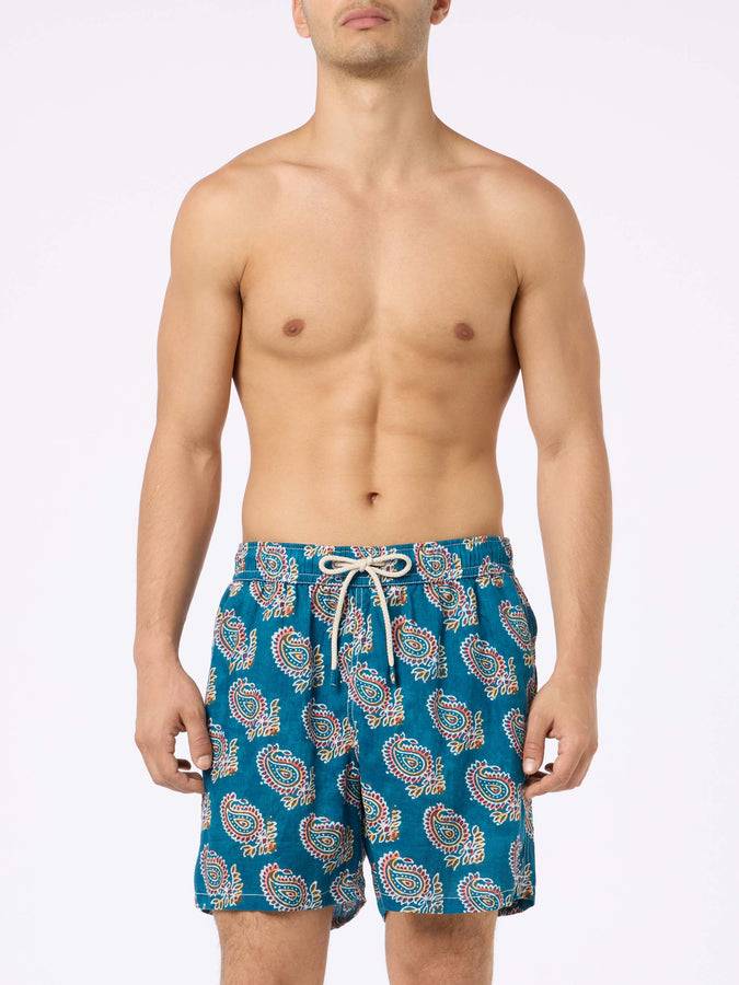 Mc2 Saint Barth Costume da bagno uomo media lunghezza Gustavia in lino Pezzi Unici
