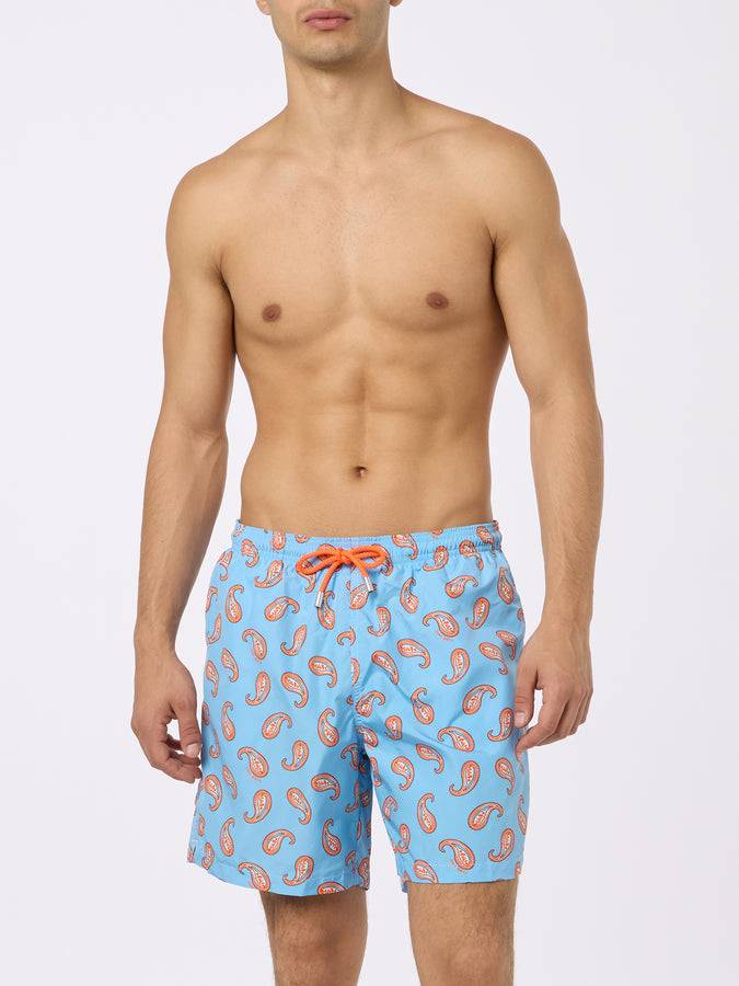 Mc2 Saint Barth Man lightweight fabric swim-shorts Lighting with paisley print Soddisfazione Garantita