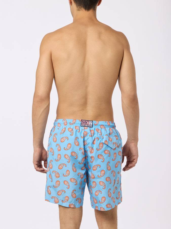 Mc2 Saint Barth Man lightweight fabric swim-shorts Lighting with paisley print Soddisfazione Garantita