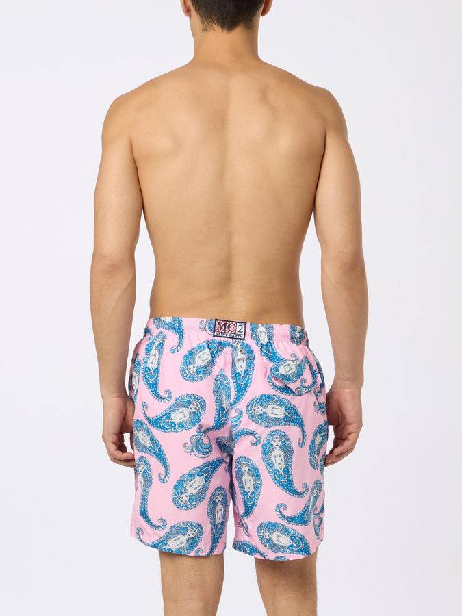 Mc2 Saint Barth Man lightweight fabric swim-shorts Lighting with paisley print Negozi Online