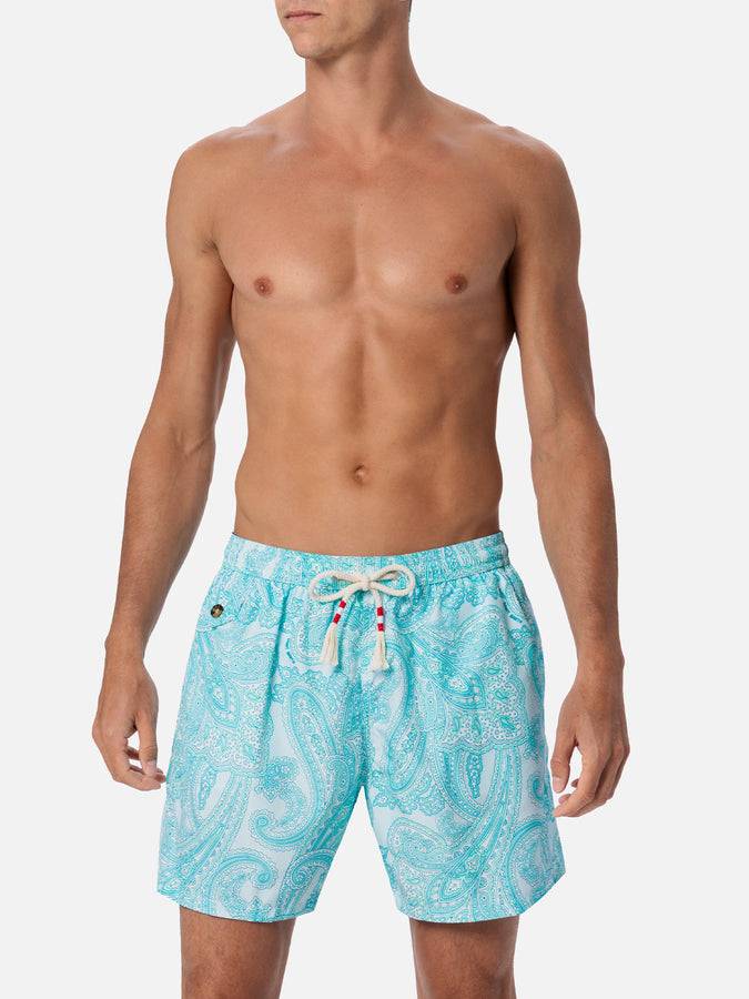 Mc2 Saint Barth Costume da uomo in tessuto leggero Lighting 70 con stampa paisley Acquista Ora