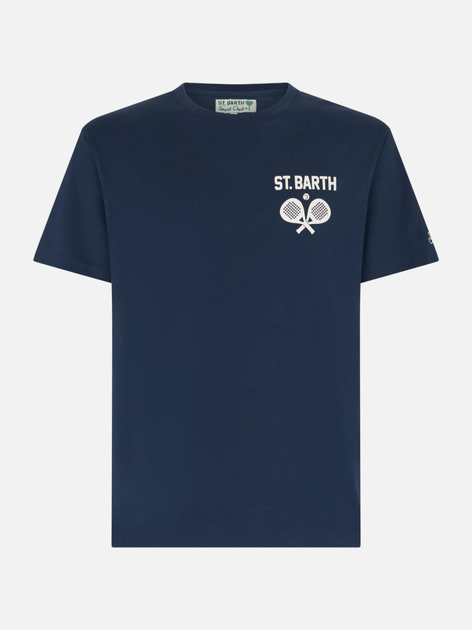 Mc2 Saint Barth T-shirt da uomo in cotone pesante con stampa Padel Sottocosto