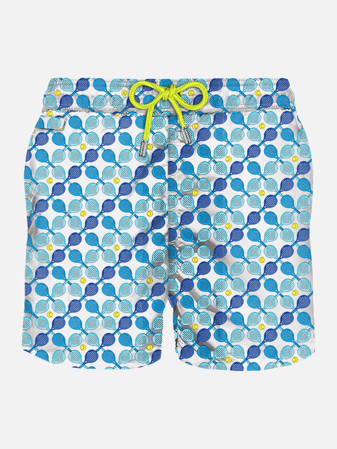 Mc2 Saint Barth Costume da bagno da uomo in tessuto leggero con stampa racchette padel Outlet