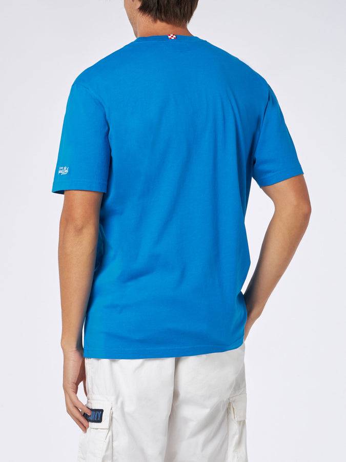 Mc2 Saint Barth T-shirt da uomo in cotone pesante con stampa St. Barth padel club Saldi Di Fabbrica