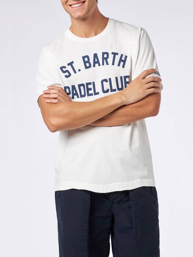 Mc2 Saint Barth T-shirt da uomo in cotone pesante con stampa St. Barth Padel Club I Più Venduti