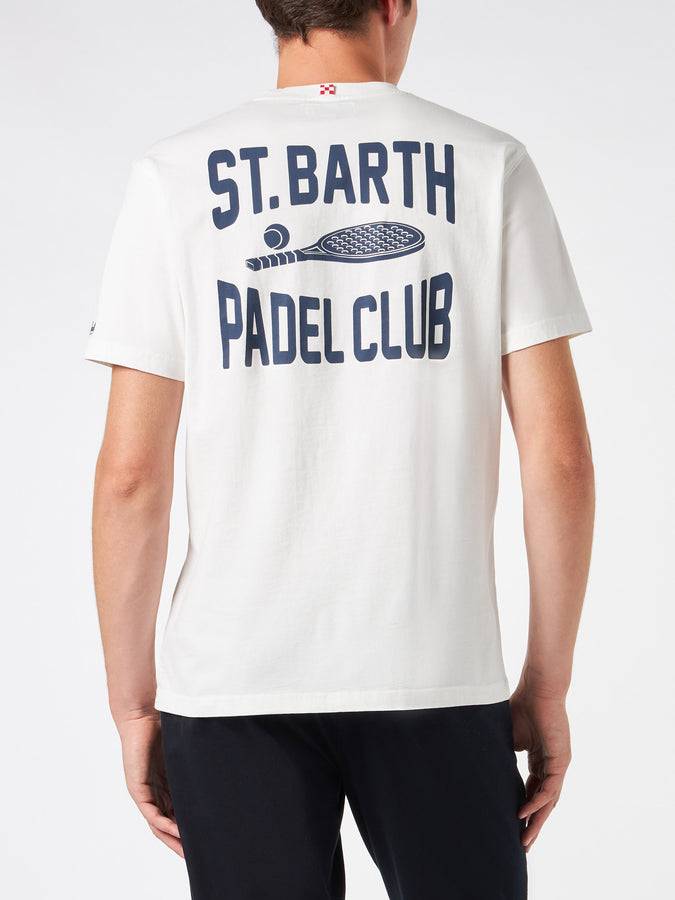 Mc2 Saint Barth T-shirt da uomo in cotone pesante con stampa Padel Vendite Flash