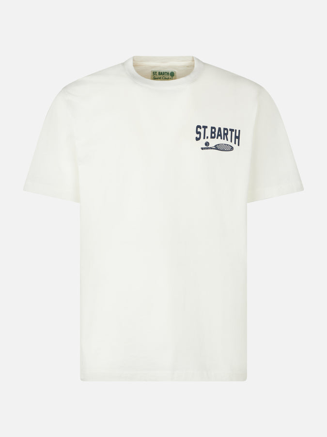 Mc2 Saint Barth T-shirt da uomo in cotone pesante con stampa Padel Vendite Flash