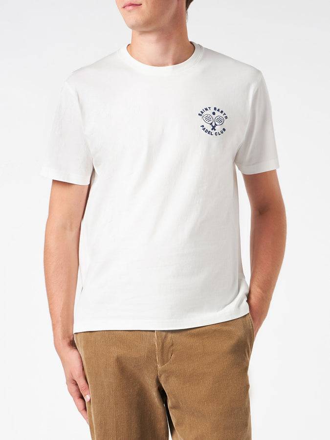 Mc2 Saint Barth T-shirt da uomo in cotone pesante con ricamo Padel Club Saint Barth Negozio
